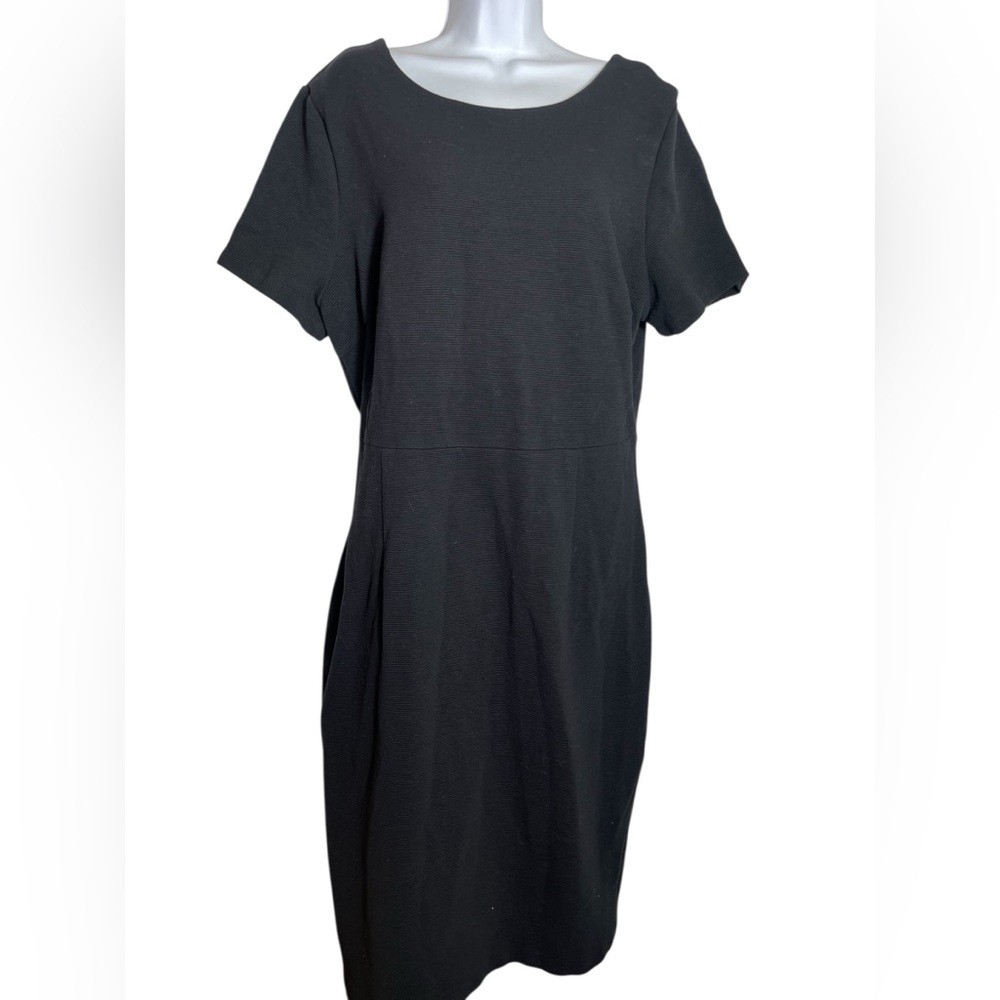 Boden Dress size 18L Black‎ Sheath Midi Dress Scoop Neck PERFECT 🖤🖤